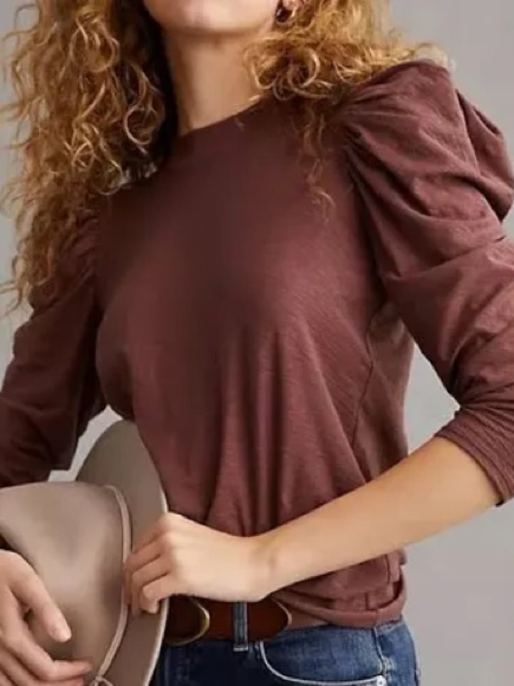 Nation LTD Carly Volume Sleeve Pima Cotton Top